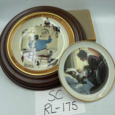 2 Norman Rockwell plates