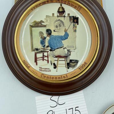 2 Norman Rockwell plates