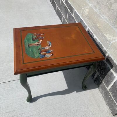 Golf lovers side table- hand painted- wooden