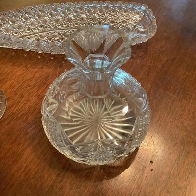 Glass candy dish, relish tray, and decanter base