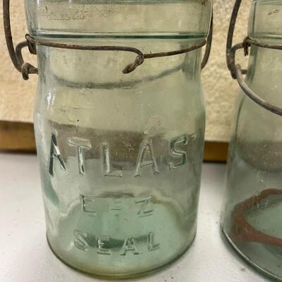 Atlas antique aqua pt canning jars