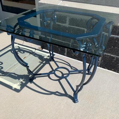 Glass & metal side/end  table