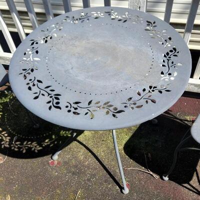 Heavy Metal Patio Table and 2 Chairs 29