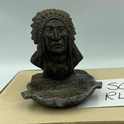 Cast iron Native American ashtray