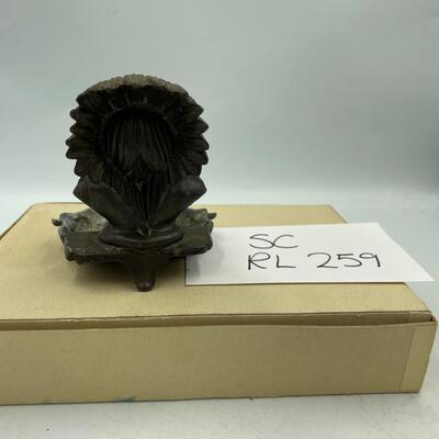 Cast iron Native American ashtray
