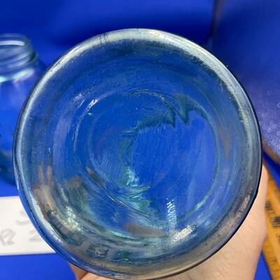 Set of 3 atlas qt blue jars