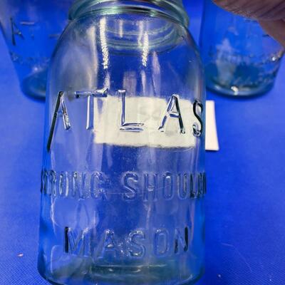 Set of 3 atlas qt blue jars