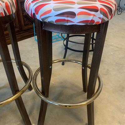 Barstools with new retro fabric