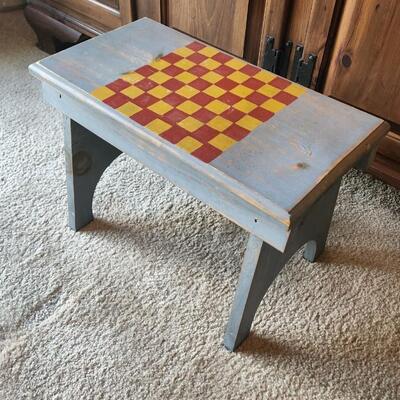 Small Step Stool Bench with Checker board 17'x9