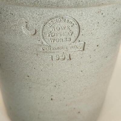 Rowe Pottery Works America 1776 Heart Slat Glazed Stoneware Crock