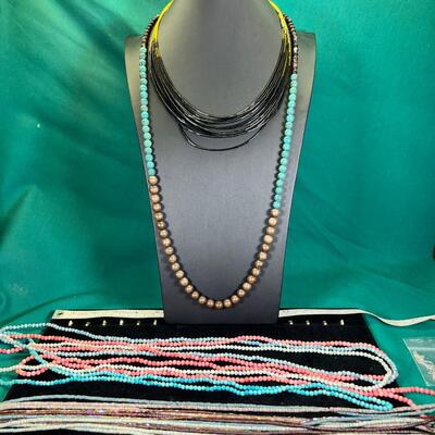 Gradated costume bead necklaces and fun reveal beads