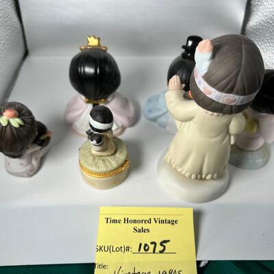 Precious Moments 5 Figurines and 1 trinket Box figurine