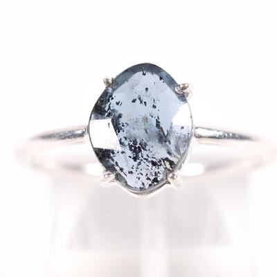 Sterling Blue Gemstone Ring, Size 8.75