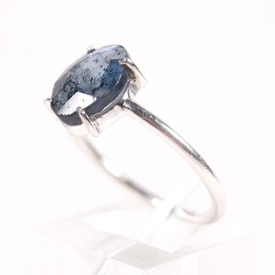 Sterling Blue Gemstone Ring, Size 8.75