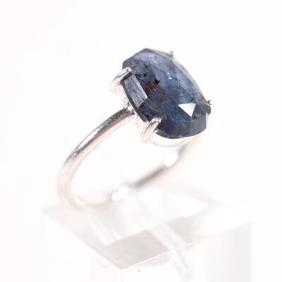 Sterling Blue Gemstone Ring, Size 6