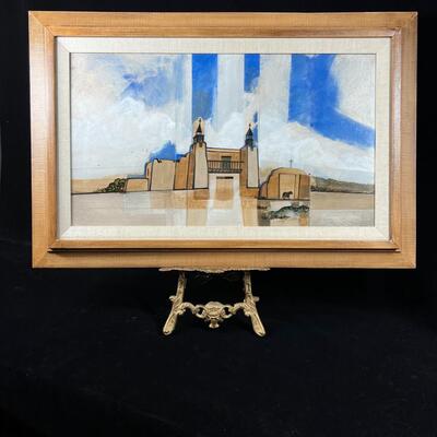 Ed Pointer Painting Taos Famous Las Trampas Adobe Church