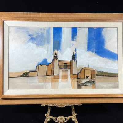 Ed Pointer Painting Taos Famous Las Trampas Adobe Church