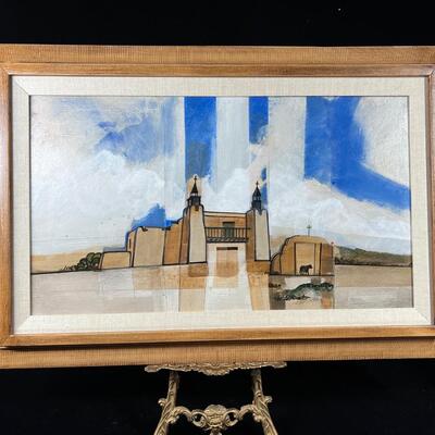 Ed Pointer Painting Taos Famous Las Trampas Adobe Church