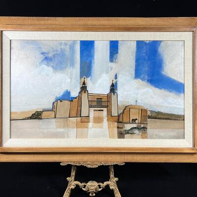 Ed Pointer Painting Taos Famous Las Trampas Adobe Church