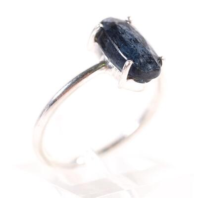 Sterling Blue Gemstone Ring, Size 7