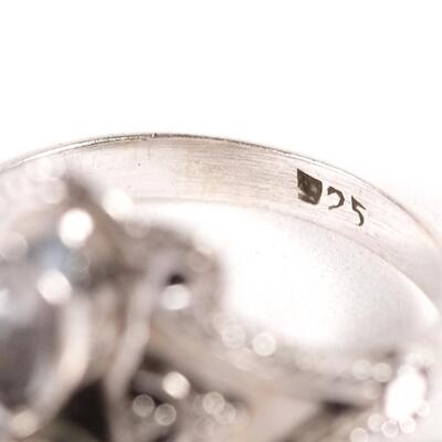 Sterling Double Raw Quartz Ring, Size 9