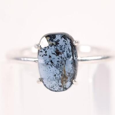 Sterling Blue Gemstone Ring, Size 8.75