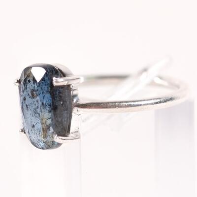 Sterling Blue Gemstone Ring, Size 8.75