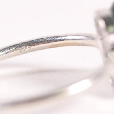 Sterling Blue Gemstone Ring, Size 8.75