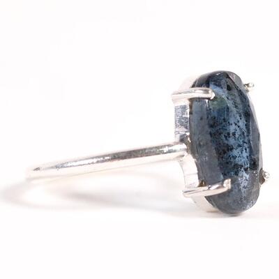 Sterling Blue Gemstone Ring, Size 6