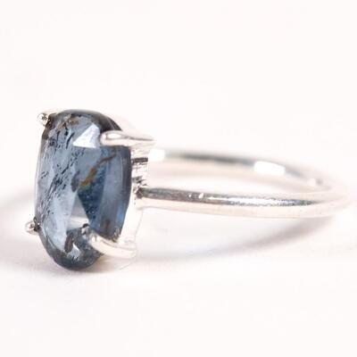 Sterling Blue Gemstone Ring, Size 7.25