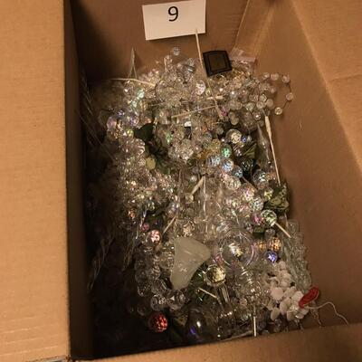Box of clear "crystal" ornaments