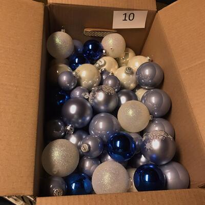 Box of Blue & White shatterproof ornaments