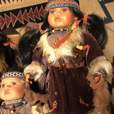 Ceramic Native American Dolls Lot of 3