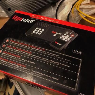 Box of cable & TV stuff