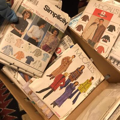 Box of vintage PATTERNS & QUILT PATTERNS