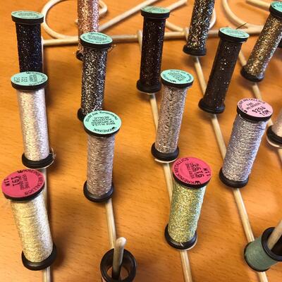 Thread Bobbin Rack with Thread