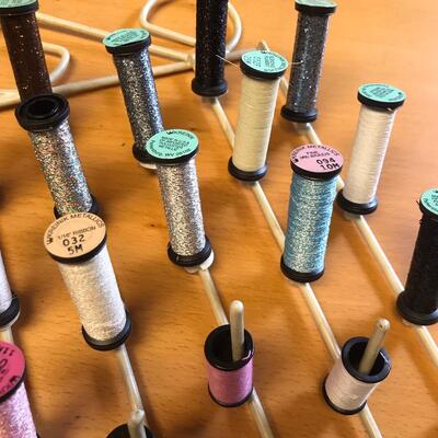 Thread Bobbin Rack with Thread