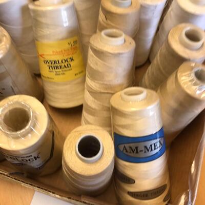 Flat of Thread spools Tan, Ivory, & White