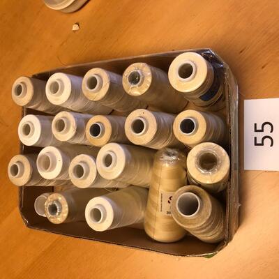 Flat of Thread spools Tan, Ivory, & White