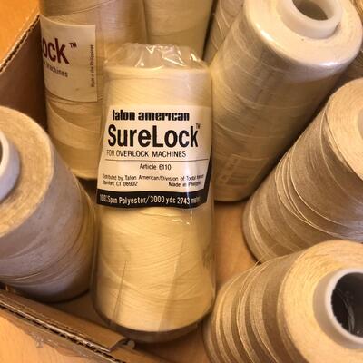 Flat of Thread spools Tan, Ivory, & White