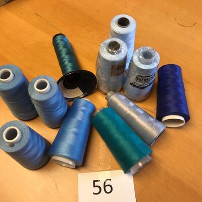 Lot of Blues & Greens Spools of thread