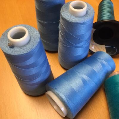 Lot of Blues & Greens Spools of thread