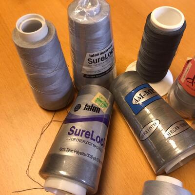 Lot of Spools of thread Grays