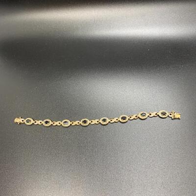 925 Bracelet with stones 7â€ length approx
