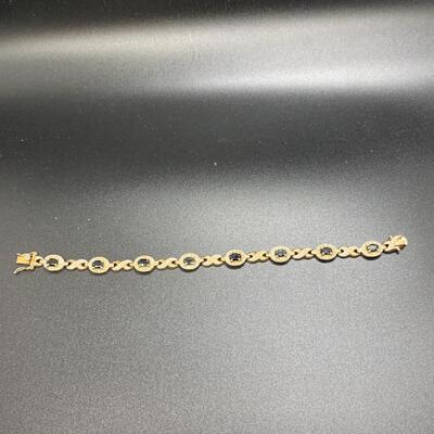 925 Bracelet with stones 7â€ length approx