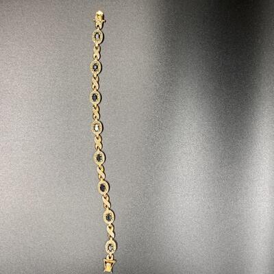 925 Bracelet with stones 7â€ length approx