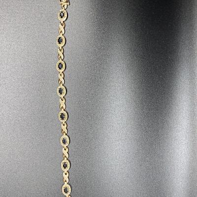 925 Bracelet with stones 7â€ length approx