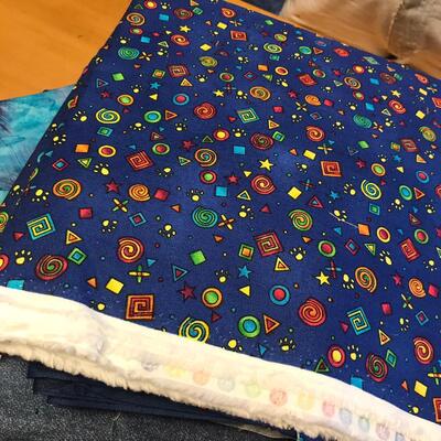 Flat of material, blues COTTON