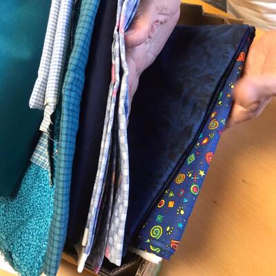 Flat of material, blues COTTON