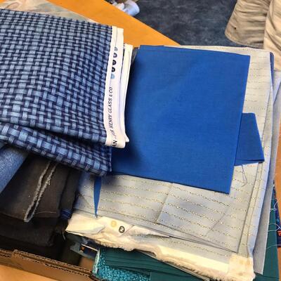 Flat of material, blues COTTON